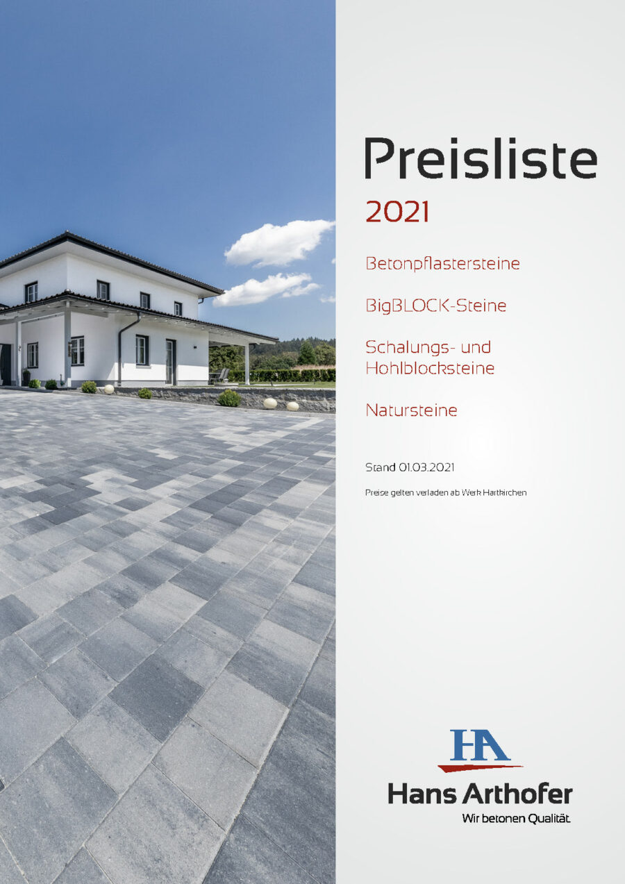 Preisliste Betonsteine / Natursteine / BigBlock